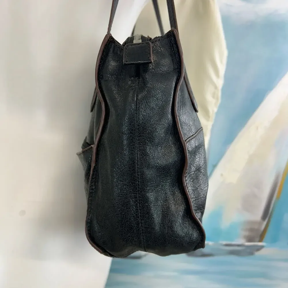 HOBO Leather Friar purse Black soft distressed shoulder bag and dust bag